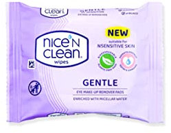 Nice 'N CLEAN Make Up Remover Pads with Micellar Water Leaving Skin Fresh and Clean, Suitable for Sensitive Skin, Biodegradable, Plastic Free Face Wipes, 30 x Pads