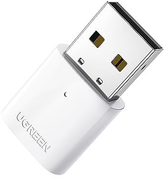 UGREEN Bluetooth Adapter für PC, Bluetooth Stick für Windows 11/10/8.1/7, USB Bluetooth Dongle für Desktop PC, Laptop, Maus, Tastatur, Kopfhörer, Controller (Weiß)