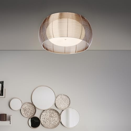 moderne Glamour Deckenlampe - schicke Deckenleuchte - 26 cm Höhe - Ø 50 cm | Deckenlampe, Ø 50 cm, 2 x E27, max. 30 W, Metall/Glas