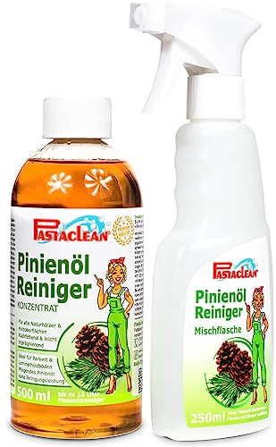 Pastaclean® Pinienöl Reiniger Konzentrat, Allzweckreiniger, Wischpflege, Terrassenreiniger, 500ml + 1x Mischflasche