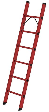 PROREGAL Sprossen-Anlegeleiter GFK ohne Traverse | 6 Sprossen | Leiter, Teleskopleiter, Trittleiter, Bockleiter, Sprossen-Doppelleiter