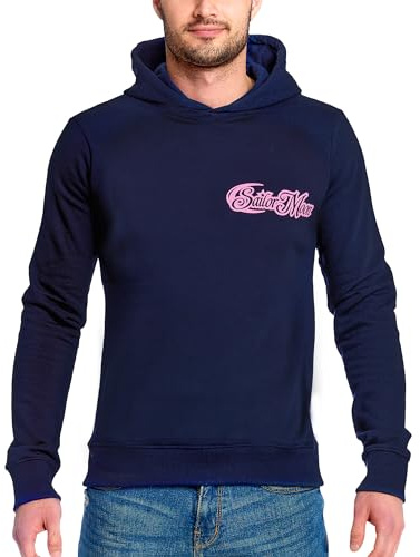 Elbenwald Felpa con Cappuccio Sailor Moon con Motivo di Silhouette per i Fan degli Anime Uomini Donne Unisex Cotone Blu