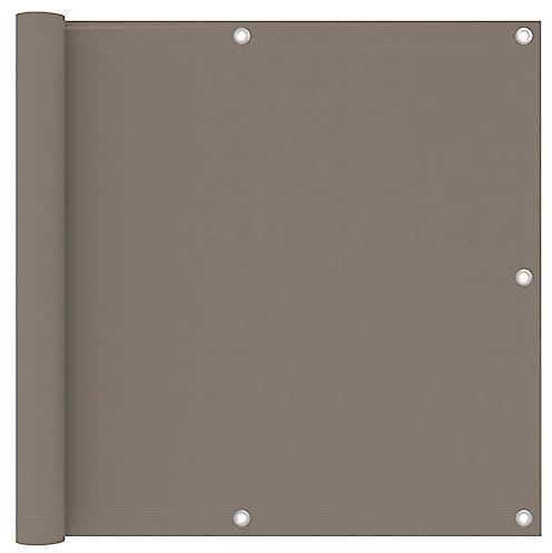 KTHLBRH Balkon-Sichtschutz Taupe 90x500 cm Oxford-Gewebe, Sichtschutz Zaun, Balkonmarkisen, Balkonsichtschutz - Privatsphäre und stilvolle Dekoration für Ihren Balkon