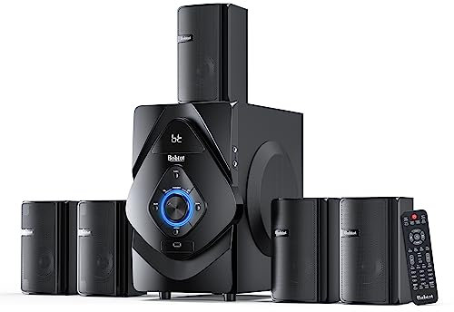 Bobtot Surround Sound Systems - Altoparlanti satellitari posteriori senza fili - Subwoofer da 800 W 6.5 pollici, sistemi home theater a 5.1/2.1 canali con ingresso Bluetooth ottico ARC HDMI