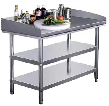Edelstahl Arbeitstisch Küche, Edelstahltisch für die Zubereitung von Mahlzeiten, Essenszubereitung für Küche Bar(120x60cm/47.2X23.6in)