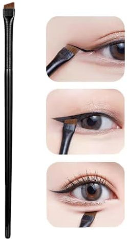 Pennelli per sopracciglia e eyeliner, ad angolo fine, pennello di precisione per eyeliner, pennello ultra sottile per sopracciglia, obliquo, strumento per trucco
