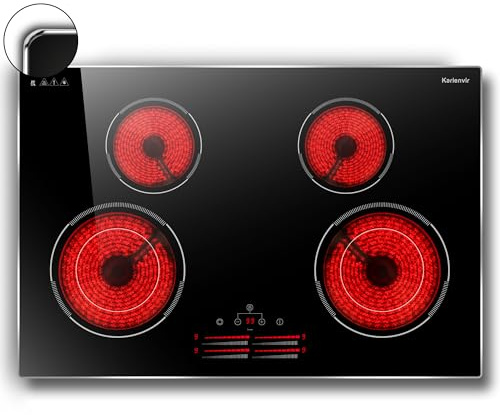 Karienvir Electric Hob 4 Ring with Double Extended Zone and Metal Frame