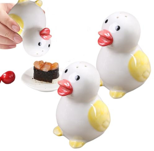 Sal y Pimienta Set, Smavles Salero y Pimentero en Cerámica, Set básico de utensilios de cocina elegantes 2Pcs