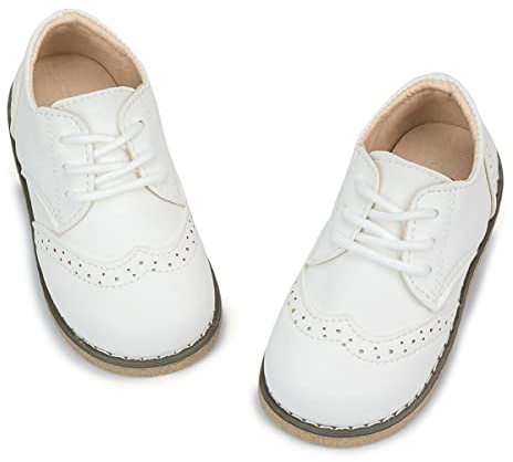 CENCIRILY Scarpe Oxford per bambini, con lacci, suola antiscivolo, mocassini bassi per bambini, scarpe classiche per uniforme scolastica