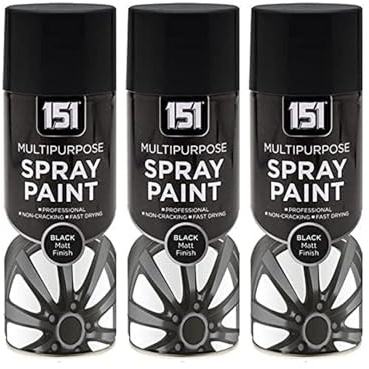 DIOXSTAR Multipurpose Spray Paint, Black Matt Finish, Fast Drying, Non-Cracking, Suitable for Most Surfaces Including Wood, Metal and Brick, DIY Projects, 400ml (3 PCS)