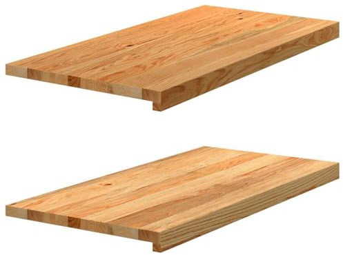 vidaXL Appuis de fenêtre 2 pcs Marron Clair Bois de chêne Massif