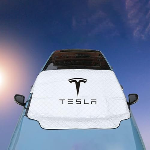 WSXCDE Auto Winter Windschutzscheibenabdeckung, für Tesla Model S Plaid X 2012~2023 2015 Faltbare Auto Windschutzscheiben Abdeckung Eisschutzfolie Auto Zubehör
