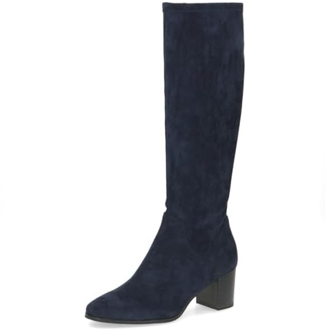 CAPRICE Stivali da donna con tacco a blocco vegani, Blu (Ocean Stretch), 40 EU