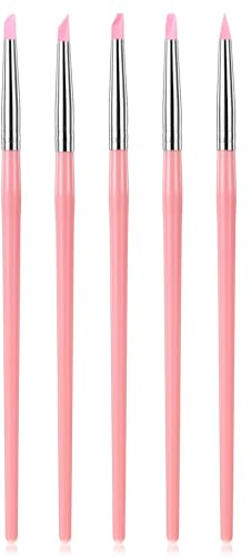 Yuanchu 5 Pcs Silicone Paint Brush, Professional Silicone Brush for Resin Silicone Sculpting Tools Rubber Brush Silicone Paint Brushes for Acrylic Painting Clay Handicraft Carving Pottery Artwork