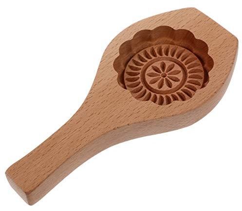 Wooden Biscuit Mould，Carved Cookie Press Stamp， Mooncake Mold, Wooden Cookie Molds Flower Shape Press Mold for DIY Baking Moon Pies Pumpkin Pie Steam Bun(Assorted Color)