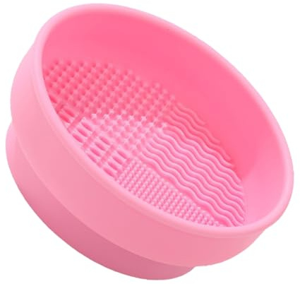 Healeved Reinigungsschale Silikon Make Up Pinselreiniger Trockner Multifunktional Pinselreinigermatte Rosa Kosmetik Werkzeug für Gründliche Beauty Routine