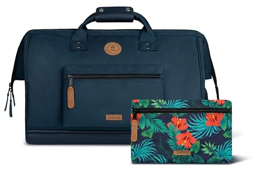 CABAÏA Duffle Adventurer Reykjavik 36L resväska - kabinbagagekompatibel 45 x 30 x 29 - vattenavvisande och vegancertifierad - 2 fickor - skofack - weekendväska, sportväska - blå, Färg: blå, Reykjavik