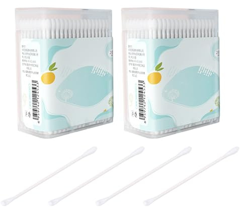Toddmomy 2 Boîtes de Coton-Tiges pour Bébé, Coton-Tiges à Double Embout pour le Soin des Nourrissons, Coton-Tiges Multi-Usages pour Maquillage, 400pcs, Blanc