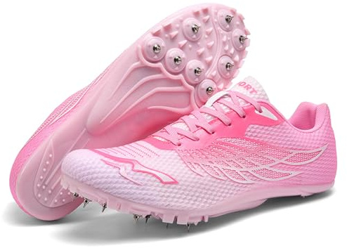 sekiueo Zapatillas De Atletismo con Clavos para Hombre Y Mujer para Carreras Saltos Correr Transpirables para Niños Y Niñas