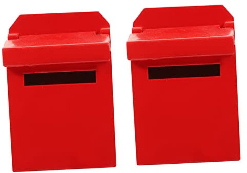 SUPVOX 2 Stück Holz Briefkasten Modell Deko für Puppenhaus und Garten Kreatives Fantasie und Geschicklichkeit