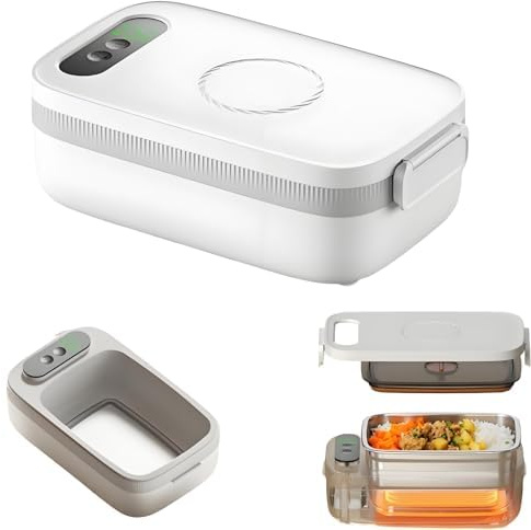 Contenitore Elettrico Per Il Pranzo Per Adulti, Scalda-Cibo Autoriscaldante, Porta Pranzo Riscaldabile,Scaldavivande Elettrico Portatile,Scaldavivande A Batteria Ricaricabile,7 Impostazioni Di Tempo