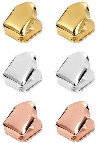 DOKRIN Zahnpflegesets 6-teiliges Set Zahnspangen, Hip-Hop-Zahnspangen, vergoldete Hip-Hop-Zahnspangen, Zahnschmuck, vergoldetes Hip-Hop-Zahnspangen-Set