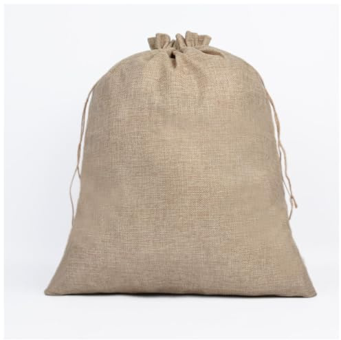 Qiantull 5 stycken jutesäckar 40 x 50 cm jutepåse säckväv väskor linneväska med dragsko linnepåsar presentpåsar tygpåsar jutepåsar för bröllop jul