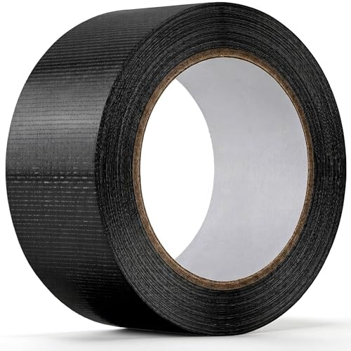 Stick Well Duct Tape, Black 48mm x 50m, Heavy Duty Gaffer Tape | Strong Waterproof Adhesive | Hand Tearable | Multi-Purpose for Repairs, DIY, Sealing & Packaging | Indoor & Outdoor Use