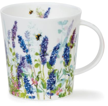 Dunoon Lomond Floral Haze Blue - Taza de porcelana fina (0,32 L), color lavanda