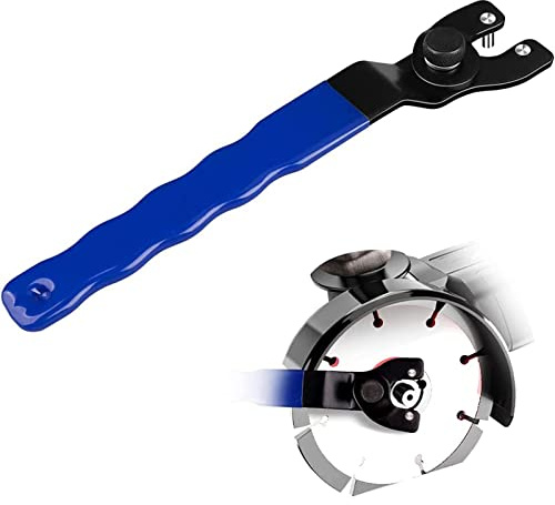 kuou Adjustable Angle Grinder Spanner Wrench 10-52MM, Blue | Stainless Steel, Black Oxide Finish, Non-Slip Grip, Fits Lock Nuts For Grinders, Saws and Marble Cutters
