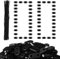 Photect Kit de Fixation de Clôture Attache Brise Vue de Confidentialité en PVC Résistants à Intempéries 100 Clips de Montage en PVC avec 100 Attaches de Câble Plate de Montage pour Jardin (Noir)