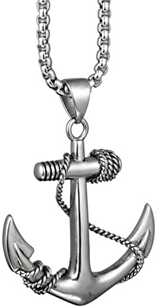 HCMA Titane Acier mer Ancre Marin Homme Hommes Colliers chaîne pendentifs Punk Rock Hip Hop Unique pour garçon Mode Bijoux Cadeau