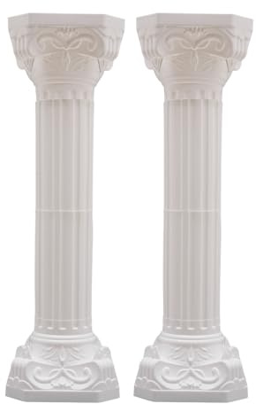 DYRABREST 2 Pack Roman Column 35 Tall Pedestal Stand Holder Wedding Centerpiece Flower Stand White Display Artistic Column Pedestal for Birthday Party Decor