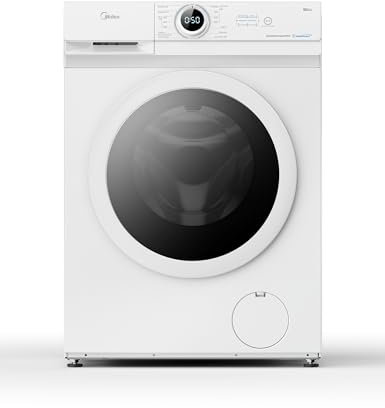 Midea MF10EW90B Lavatrice Slim Carica Frontale, 9 kg, 1400 Giri, Classe A, Vapore, Motore BLDC, Programma Rapido, Varie Temperature dell'Acqua, White