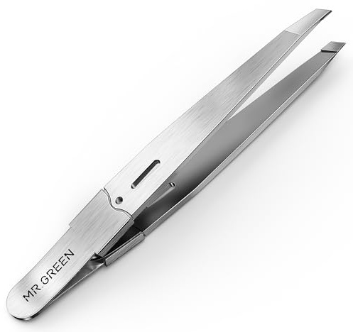 MR.Green Tweezers for Women Facial Hair, Professional Precision Eyebrow Tweezers for Women and Men, German Premium Stainless Steel Slanted Hair Removal Pluckers