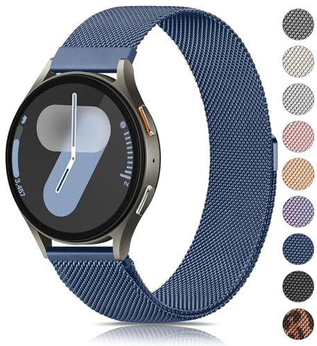 Vancle Armband für Samsung Galaxy Watch 7 Armband 40mm 44mm Damen Herren,Metall Mesh Edelstahl Ersatzarmband 20mm Uhrenarmband für Samsung Galaxy Watch FE 40mm(Navy blau)