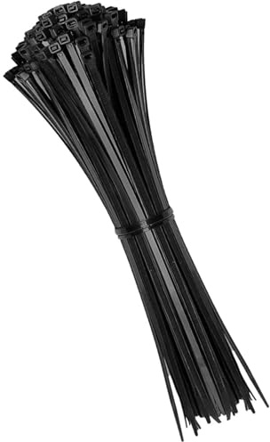 100 PCS Black Cable Ties, 300mm x 3.6mm, 12 Premium Nylon Zip Ties, 30 cm Long Zip Tie Wraps,Secure Self-Locking,Heavy Duty Strong, Multi-Purpose Plastic Tie Wraps for Home, Garden, Office, DIY