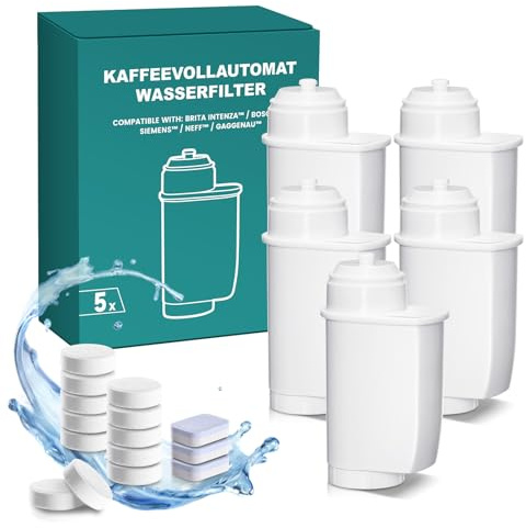 Wasserfilter für Siemens Kaffeemaschinen inkl. 3 Entkalkungstabletten 12 Reinigungstabletten Kompatibel mit EQ-Serie, EQ6 Plus S700, EQ9 S900/S500, EQ700, EQ500, Brita Intenza, TCZ70003/TZ70033A