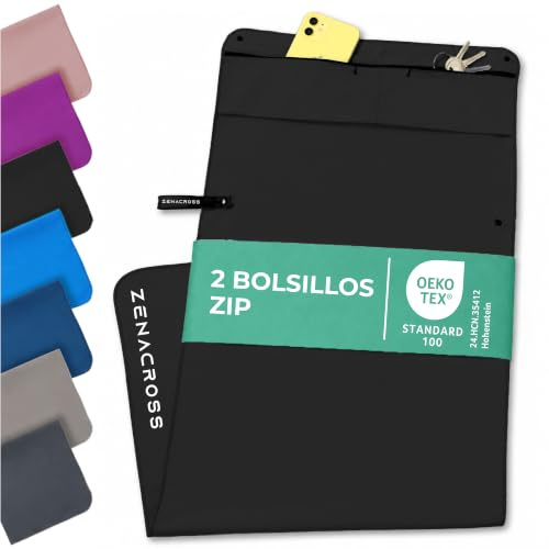 ZENACROSS Toalla Microfibra Gimnasio, Toalla Gym Hombre Mujer, Toalla Gimnasio Hombre Mujer con Cremallera y Clip Magnético, Secado Rápido