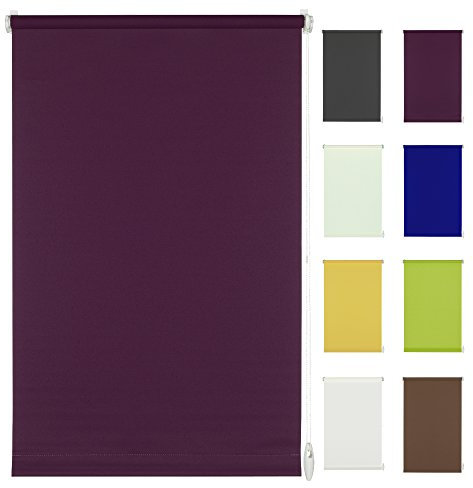Seitenzug-Rollo Ohne Bohren Easy-Fix Klemmfix (140 x 150 cm, violettblau)