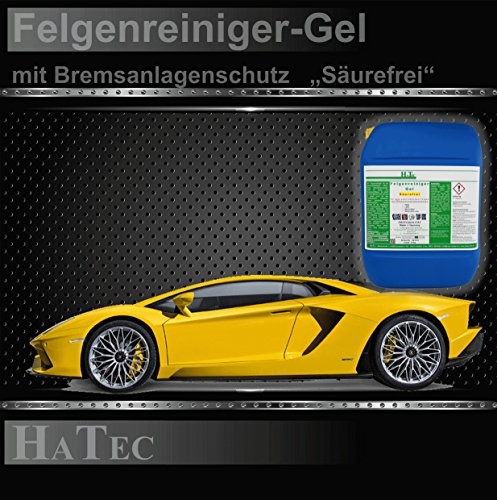 hatec Jante Nettoyant Jantes Gel nettoyant pour sans Acide de 10 kg Bidon avec Grille Protection Composants Protège Vis Écrous et bremsa Situation, sans Acide