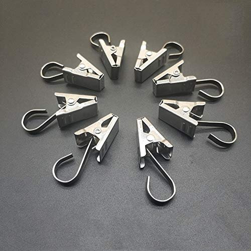 Coideal 100 Pack in Acciaio Inox Heavy-Duty Doccia Tenda Clip con Gancio Stringa Partito luci Hanger Wire Holder per Foto, Camera da Letto, Bagno, Decorazione Domestica, Arte Craft Display (Argento)