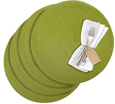 Westmark Set da tavola/Tovagliette americane, 4 Pezzi, Ø 38 cm, Polipropilene, Verde, Saleen Edition: Circle