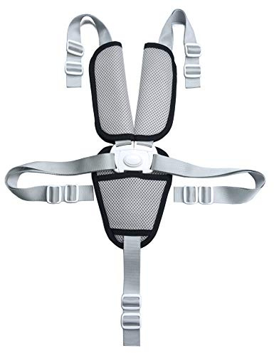 Fitzulam High Chair Security Straps, Replacement 5 Point Children Safety Harness with Shoulder Guarding Pads Convertible Straps for High Chair Pram Buggy Kid Pushchair
