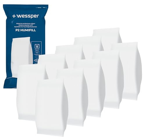 Wessper 10 sacchetti di ricarica per deumidificatore, granulato da 250 g