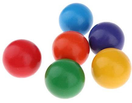 Milageto 6 Stück Montessori Holzkugeln Spielzeug für Babys, Regenbogenkugeln, Kinder Lernspielzeug für Kleinkinder ab 12 Monaten, 4,5 cm