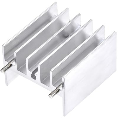 sourcing map 10 stycken 25 mm x 23 mm x 16 mm TO-220 aluminium kylfläns för kylning av MOSFET transistordioder med 2 stödstift silver