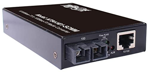 Tripp Lite Network Copper RJ45 Ethernet to Fiber SC Duplex Multimode Extender Converter, 1310nm Wavelength, Hardened Housing, 10/100 Mbps, Extend 1.2 Miles / 2 Km, 2-Year Warranty (N784-H01-SCMM)
