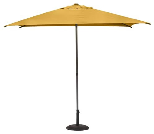 Hespéride - Parasol Droit Soya Moutarde - 2,5x2,5m - Haute Protection UV, Toile Amovible Déperlante et Orientable - Structure Acier Traité Antirouille
