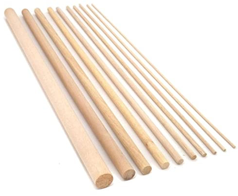 HOME CENTRE 1x Beech Wood Dowels Smooth Rod Pegs 1m x 10mm Craft Sticks DIY Long Wooden Dowel Woodcraft